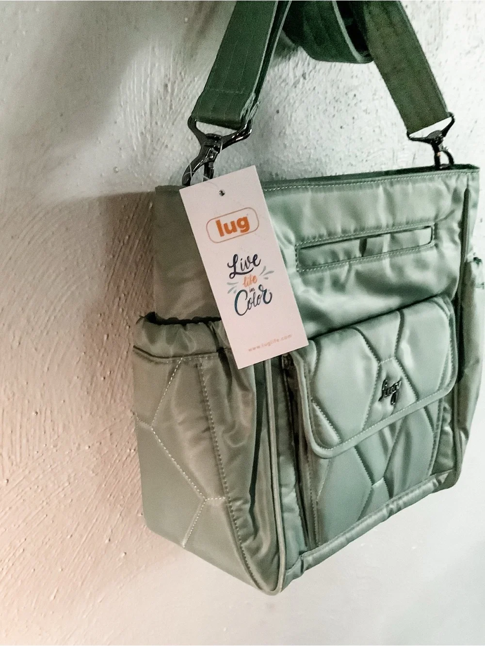 NWT sage green Lug Toss Convertible Crossbody Bag